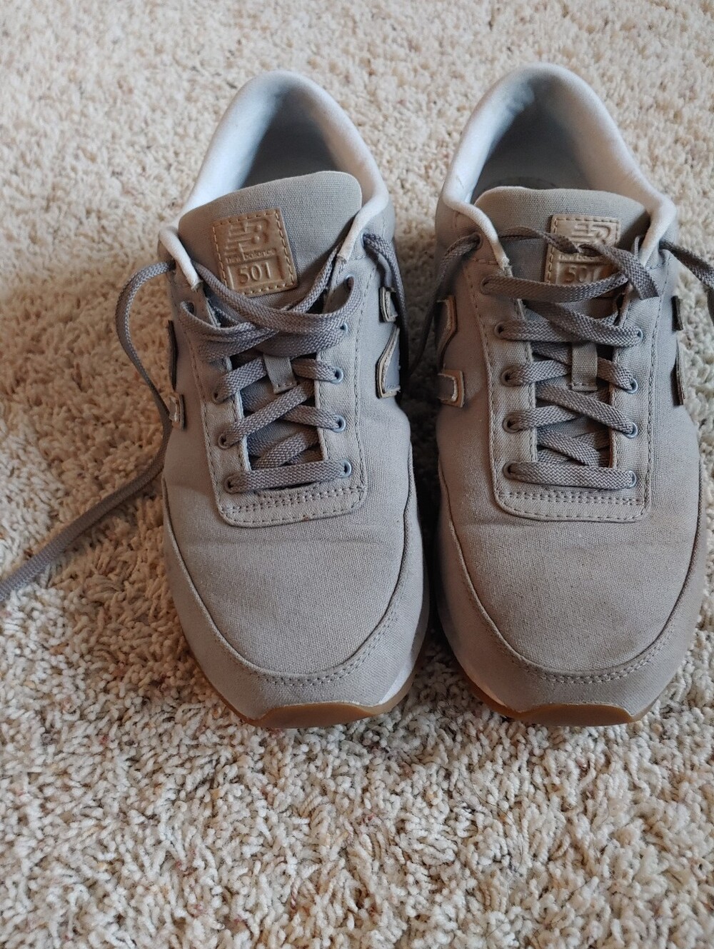New Balance 501 Men's Taupe/Gray Canvas Sneakers